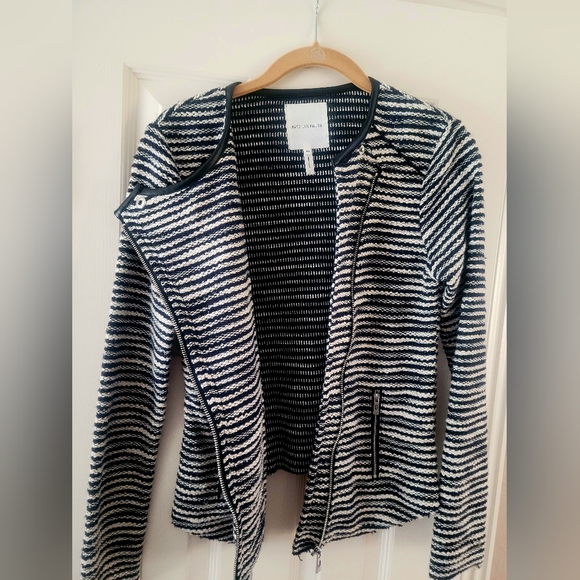 Avec Les Filles Jacket - TweedKnit Faux LeatherTrim - Picture 2 of 8